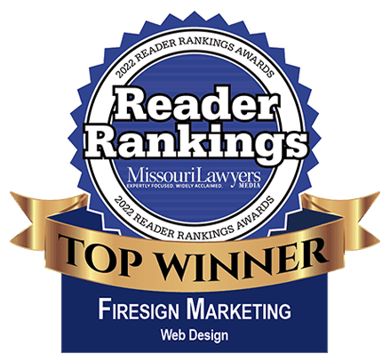 Missouri Lawyers Weekly Top Winner in Web Design Badge Firesign Marketing 2022