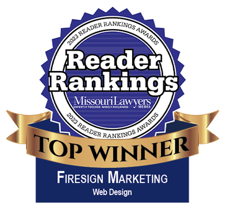 Missouri Lawyers Weekly Top Winner in Web Design Badge Firesign Marketing 2023
