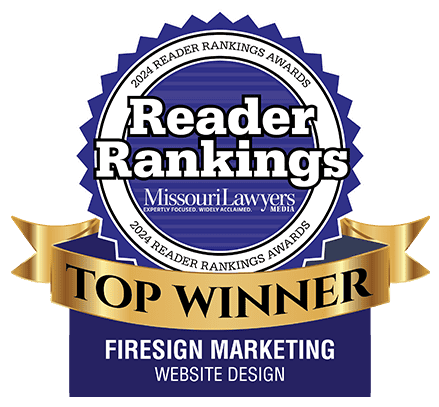 Missouri Lawyers Weekly Top Winner in Web Design Badge Firesign Marketing 2024